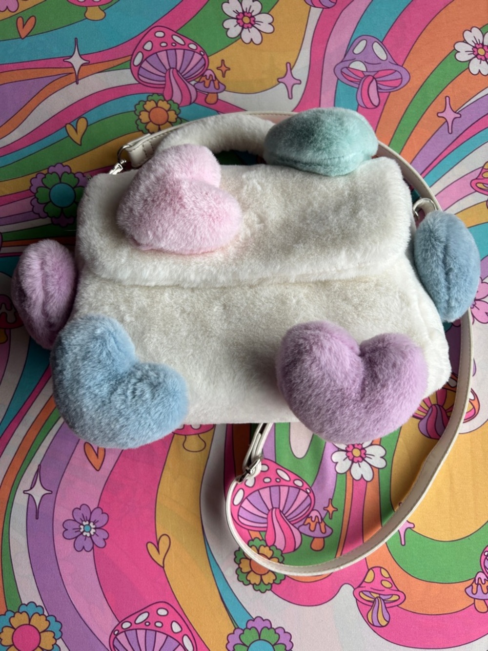 snuggle wonderland faux fur handbag